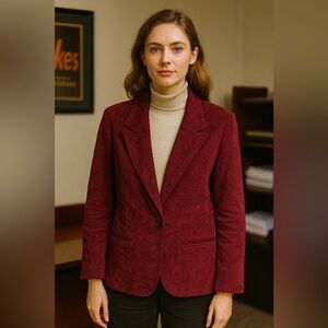 Vintage Count Rome Ltd. Maroon Skinner Ultra Suede Fabric Size XL